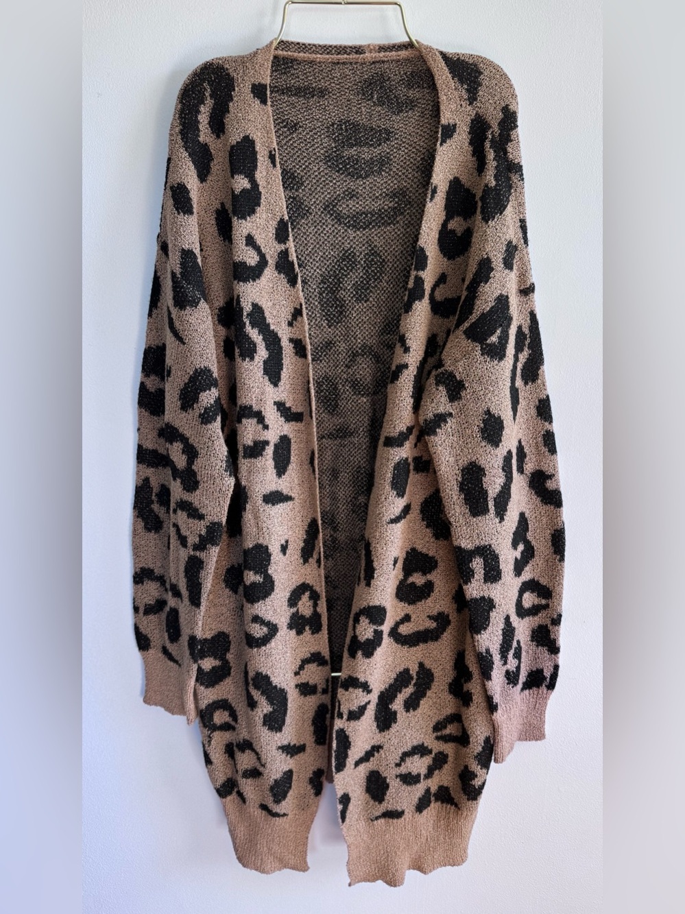 SHEIN Leopard Open-Front Cardigan One Size